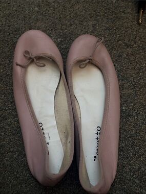 Repetto Mauve Pink Leather Ballet Flats 39
